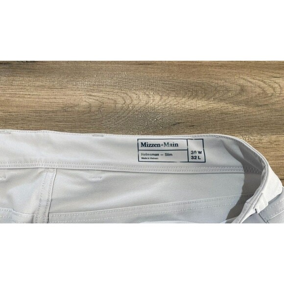 MIZZEN+MAIN Helmsman Mens 36X32 Gray Slim Chino Golf Casual Stretch Pants - Picture 5 of 11